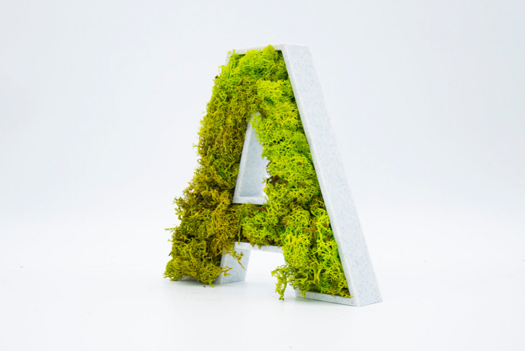 Letra de Musgo (Verde 2) en 3D - 15 cm de altura