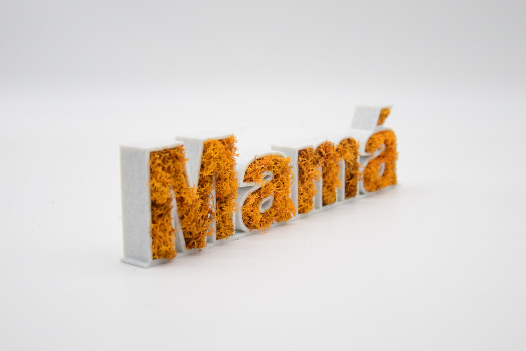 Letras Decorativas "Mamá" con Musgo Preservado - Ideal para Decoración Interior y Regalo Especial, Varios Colores Disponibles