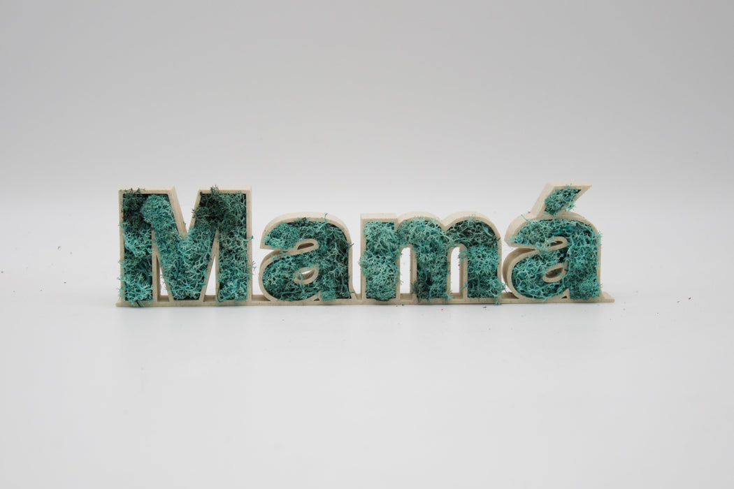 Letras Decorativas "Mamá" con Musgo Preservado - Ideal para Decoración Interior y Regalo Especial, Varios Colores Disponibles