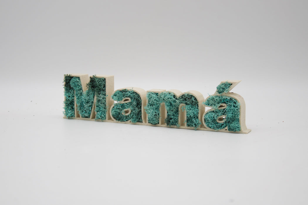 Letras Decorativas "Mamá" con Musgo Preservado - Ideal para Decoración Interior y Regalo Especial, Varios Colores Disponibles