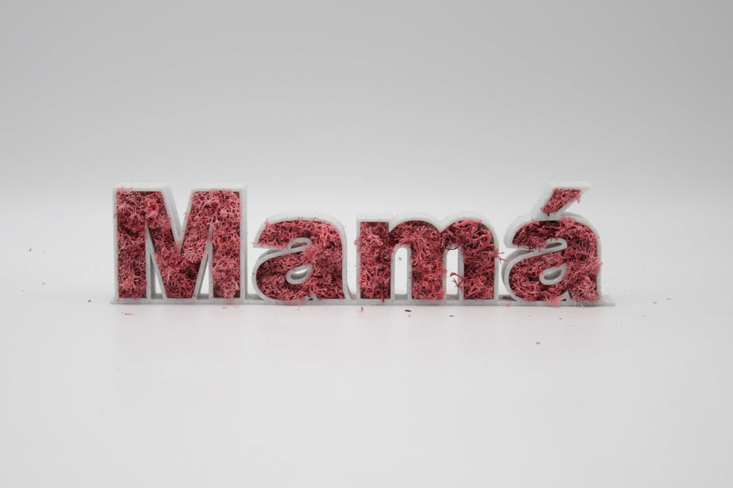 Letras Decorativas "Mamá" con Musgo Preservado - Ideal para Decoración Interior y Regalo Especial, Varios Colores Disponibles