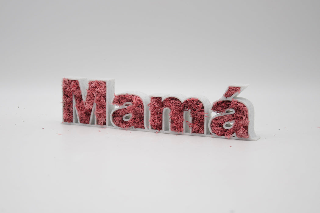 Letras Decorativas "Mamá" con Musgo Preservado - Ideal para Decoración Interior y Regalo Especial, Varios Colores Disponibles