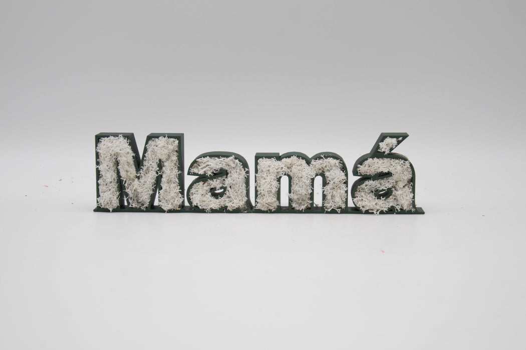 Letras Decorativas "Mamá" con Musgo Preservado - Ideal para Decoración Interior y Regalo Especial, Varios Colores Disponibles