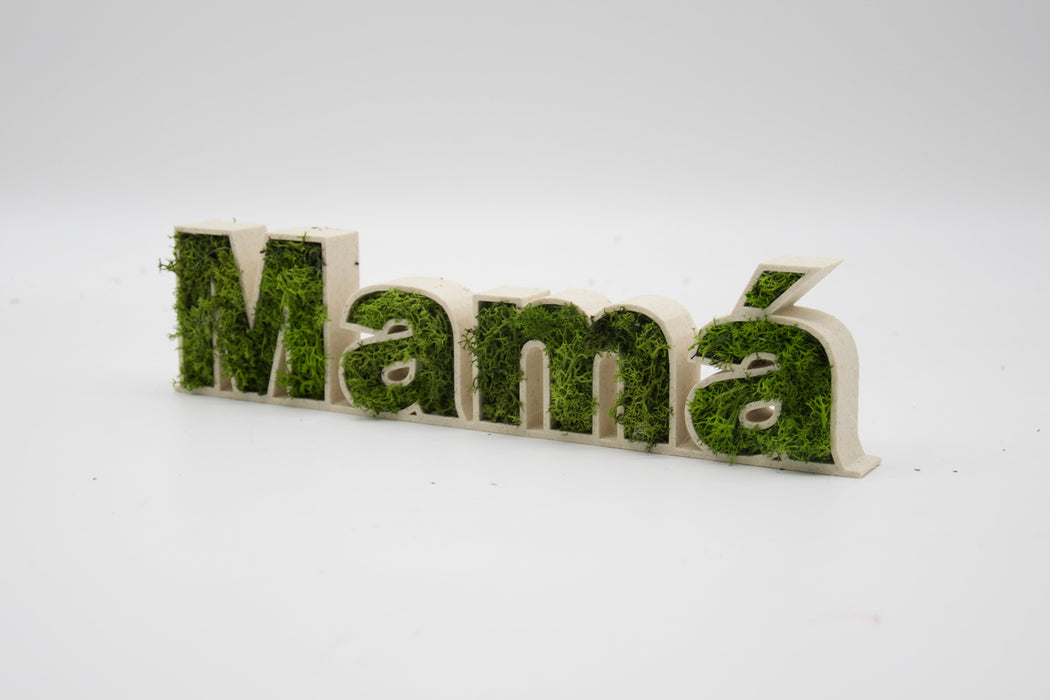 Letras Decorativas "Mamá" con Musgo Preservado - Ideal para Decoración Interior y Regalo Especial, Varios Colores Disponibles