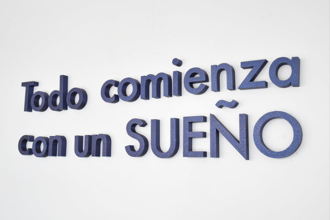 Pack de Letras "Todo comienza con un SUEÑO" en 3D