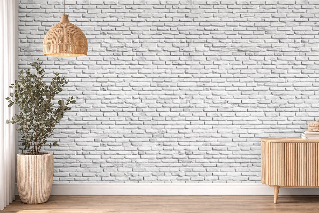 Papel pintado ladrillo blanco textura