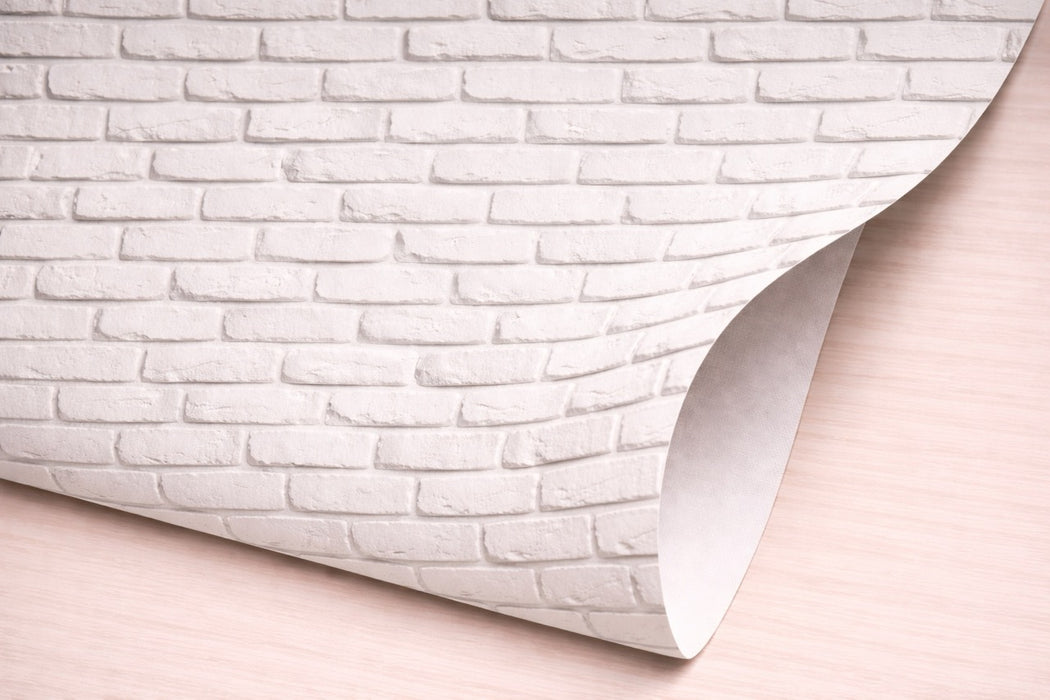Papel pintado ladrillo blanco textura