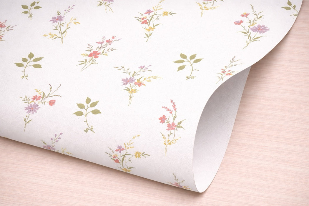 Papel pintado flores silvestres multicolor