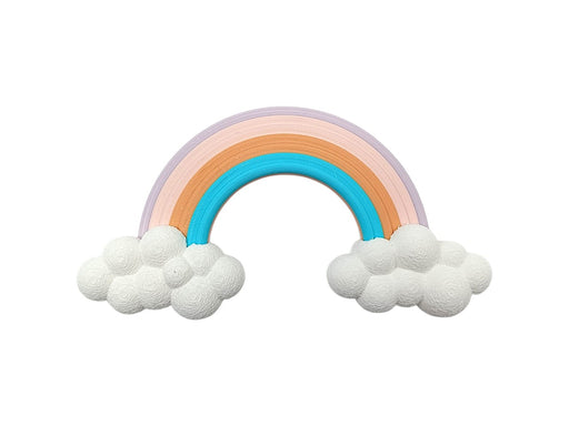 decoracion pared arcoiris infantil con nubes  vista frontal coconia