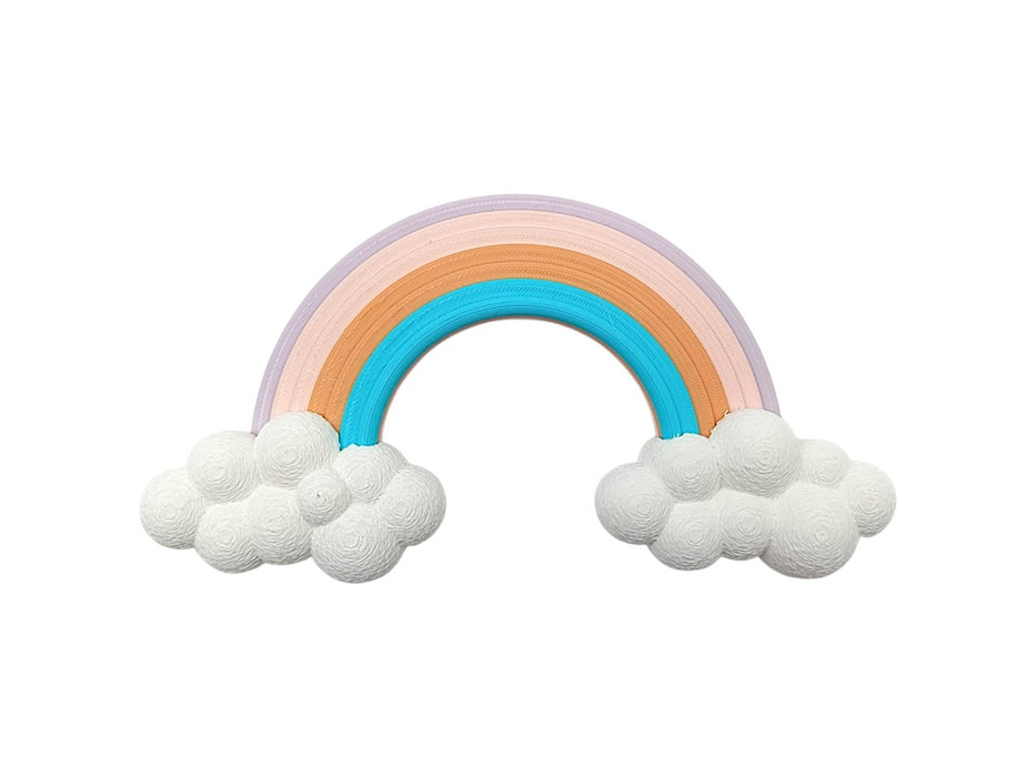 decoracion pared arcoiris infantil con nubes  vista frontal coconia