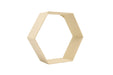 Balda hexagonal decorativa individual en color arena, vista frontal sin contenido