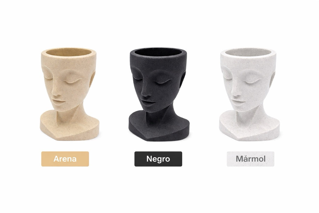 macetero rostro minimalista decoracion hogar disponibilidad de colores