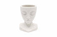 macetero rostro minimalista decoracion hogar vista frontal color mármol fondo blanco