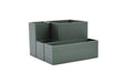 Vista lateral del organizador multifuncional verde fabricado en PLA sostenible