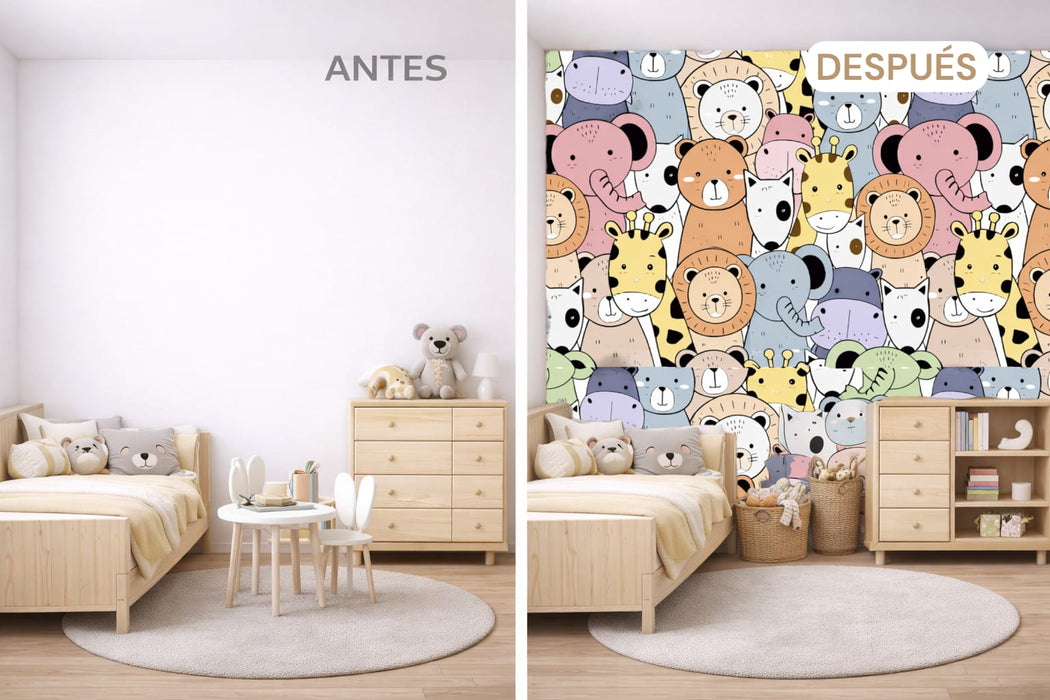 Papel pintado infantil de animales