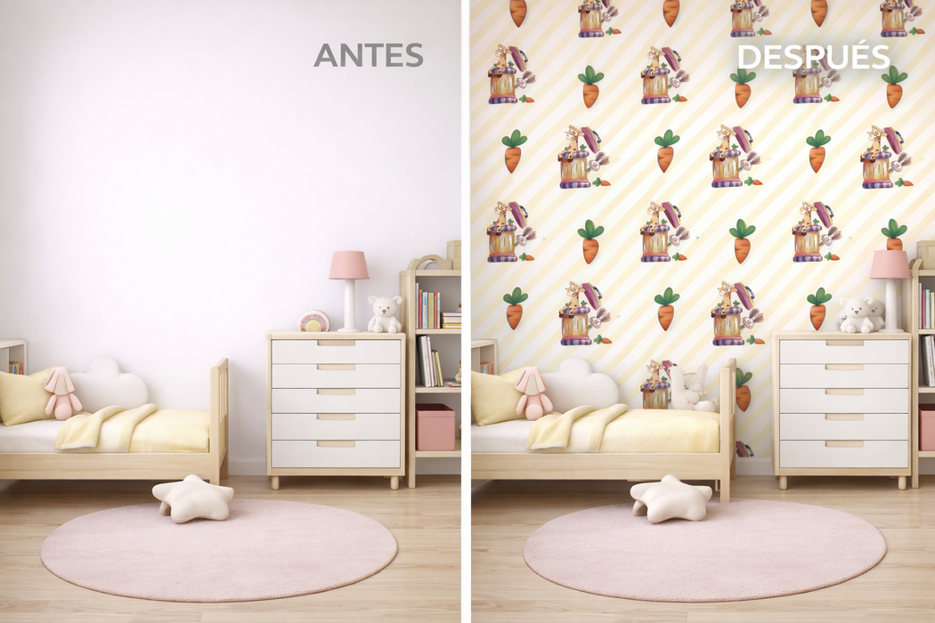 Papel pintado infantil de zanahorias