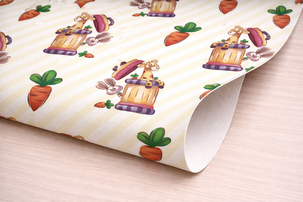 Papel pintado infantil de zanahorias