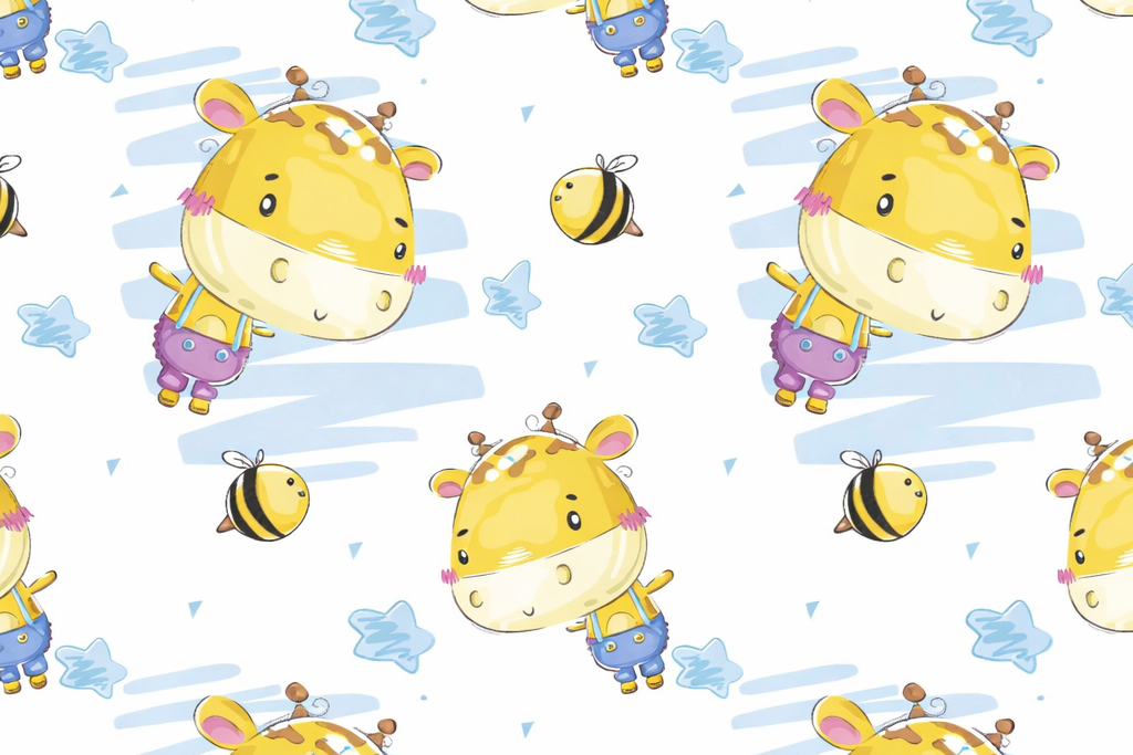 Papel pintado infantil de jirafas