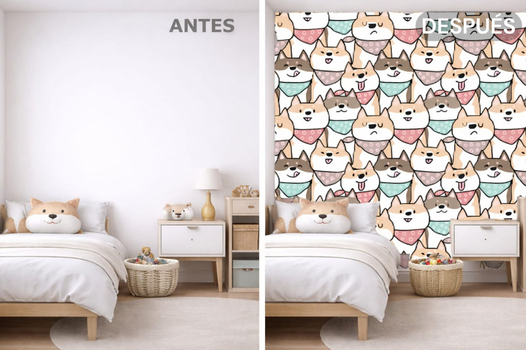 Papel pintado infantil de perritos