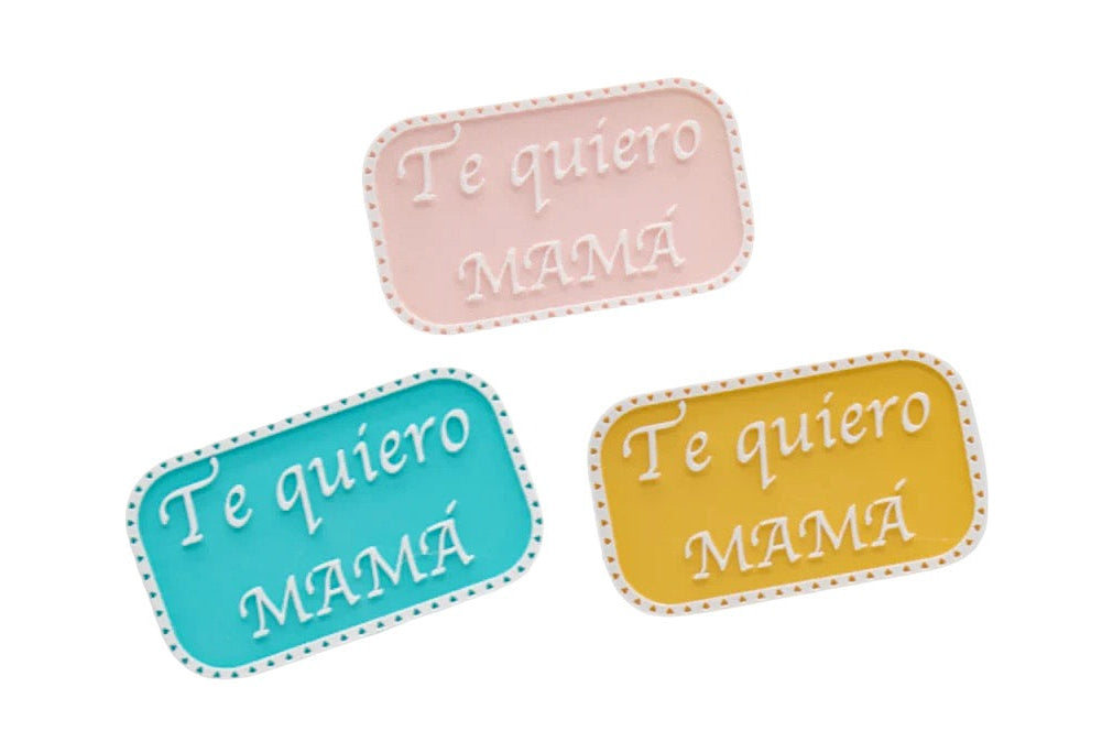 Picks decorativos Te Quiero Mamá en colores pastel para decoración de plantas